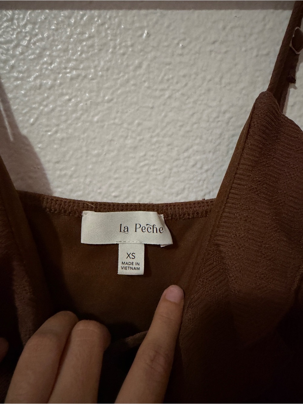 Brown Ruffle V-Neck Tank Top - Picture 2 of 3